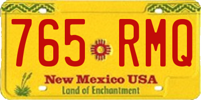 NM license plate 765RMQ