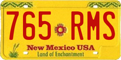 NM license plate 765RMS