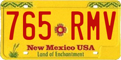 NM license plate 765RMV