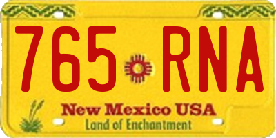 NM license plate 765RNA