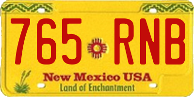 NM license plate 765RNB