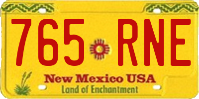 NM license plate 765RNE