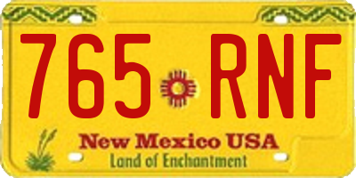NM license plate 765RNF