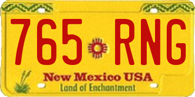 NM license plate 765RNG