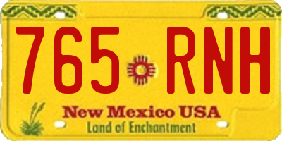 NM license plate 765RNH