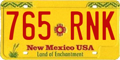 NM license plate 765RNK