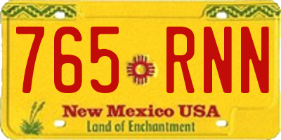 NM license plate 765RNN