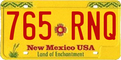 NM license plate 765RNQ
