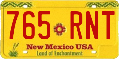 NM license plate 765RNT