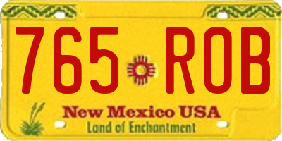 NM license plate 765ROB