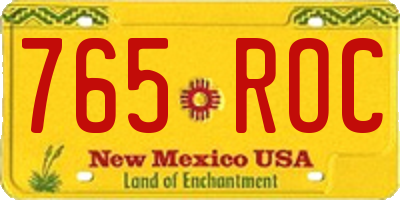 NM license plate 765ROC