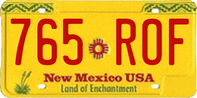 NM license plate 765ROF