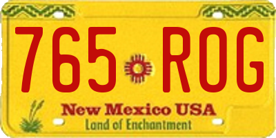 NM license plate 765ROG