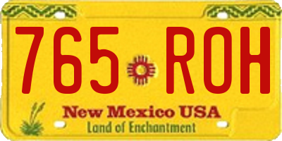 NM license plate 765ROH