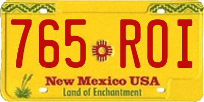 NM license plate 765ROI
