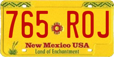 NM license plate 765ROJ