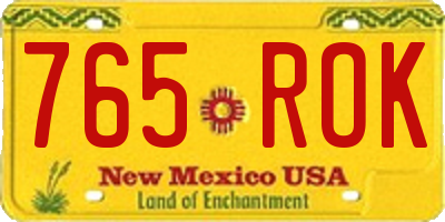 NM license plate 765ROK