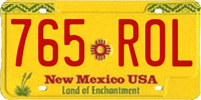 NM license plate 765ROL