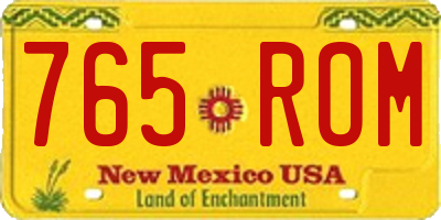 NM license plate 765ROM
