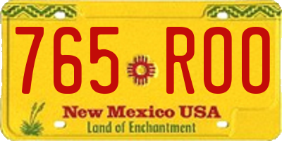 NM license plate 765ROO