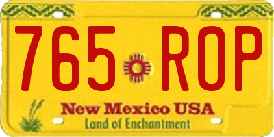 NM license plate 765ROP
