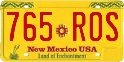 NM license plate 765ROS