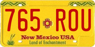 NM license plate 765ROU