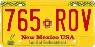 NM license plate 765ROV