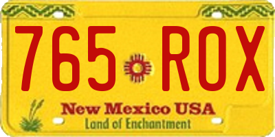 NM license plate 765ROX
