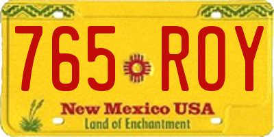NM license plate 765ROY