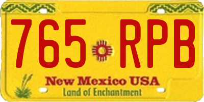 NM license plate 765RPB