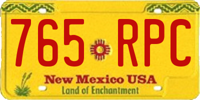 NM license plate 765RPC