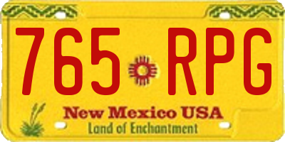 NM license plate 765RPG