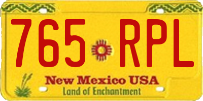 NM license plate 765RPL