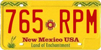 NM license plate 765RPM