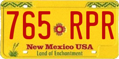 NM license plate 765RPR