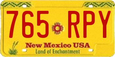 NM license plate 765RPY