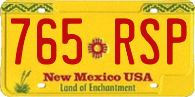 NM license plate 765RSP