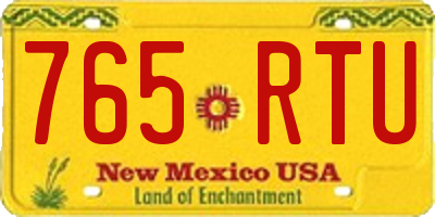 NM license plate 765RTU