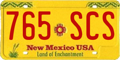 NM license plate 765SCS
