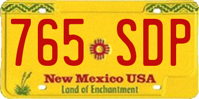NM license plate 765SDP