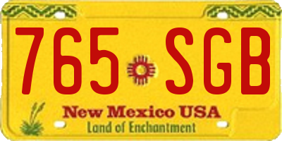 NM license plate 765SGB
