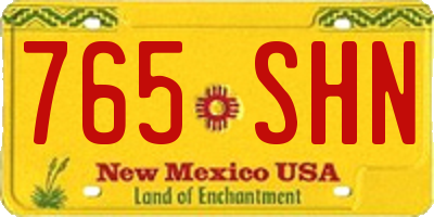 NM license plate 765SHN