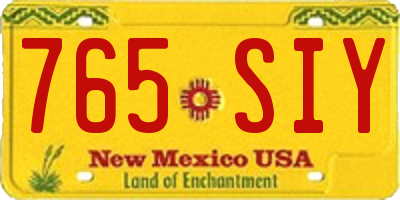 NM license plate 765SIY