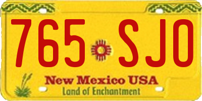 NM license plate 765SJO