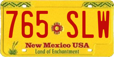 NM license plate 765SLW