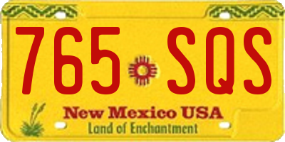 NM license plate 765SQS