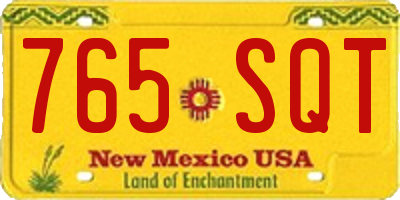 NM license plate 765SQT