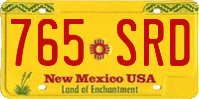 NM license plate 765SRD