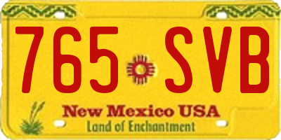 NM license plate 765SVB